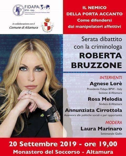 Roberta Bruzzone ad Altamura. Presenterà il suo libro “Io non ci sto più” -  Corriere di Puglia e Lucania